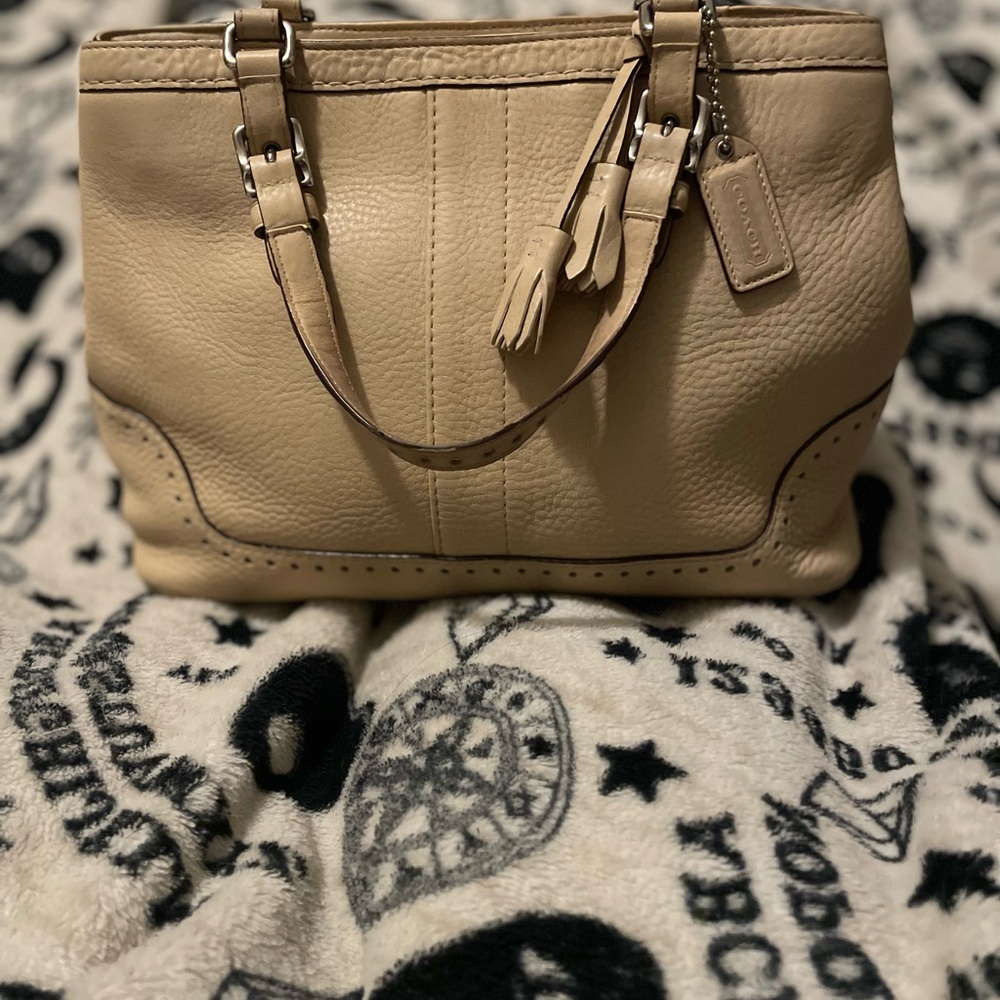 Coach Tan Leather Tote Bag